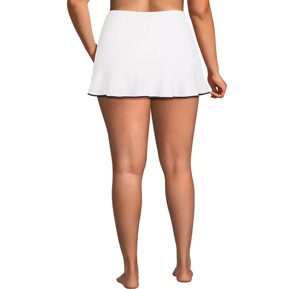 Women's Pique Ruffle Hem Mini Swim Skirt