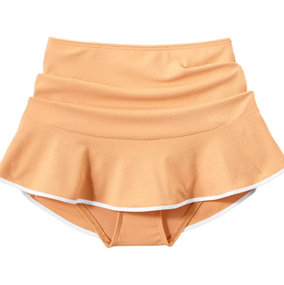 Women's Pique Ruffle Hem Mini Swim Skirt