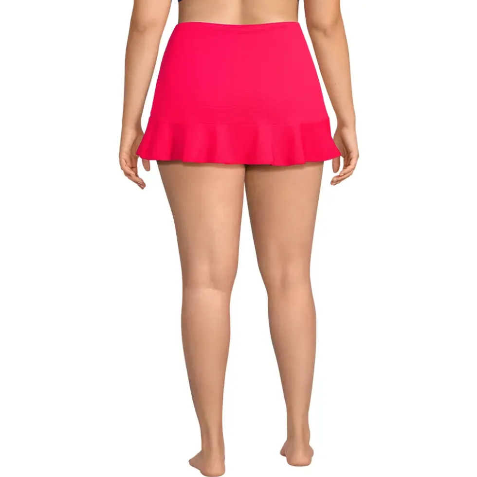 Women's Pique Ruffle Hem Mini Swim Skirt