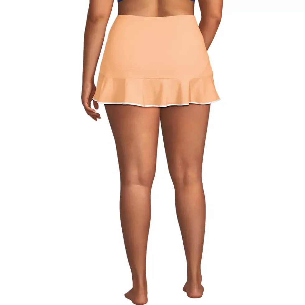 Women's Pique Ruffle Hem Mini Swim Skirt