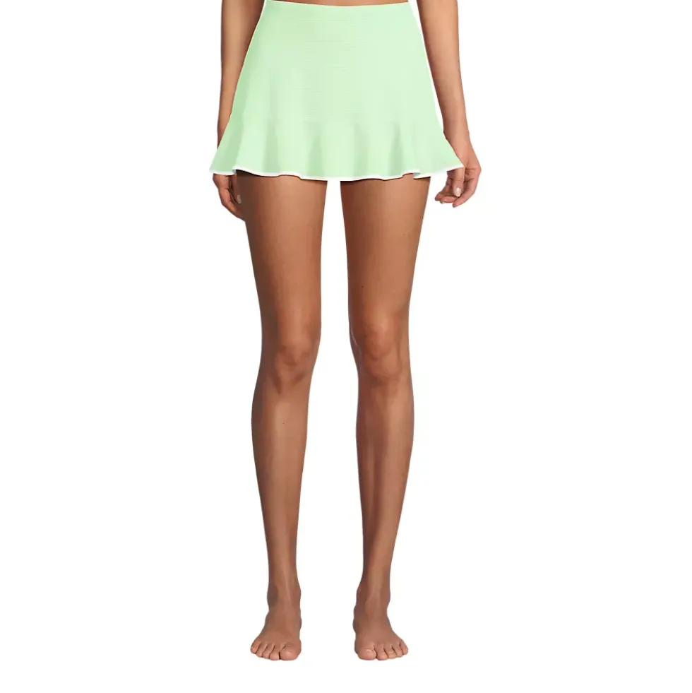 Women's Pique Ruffle Hem Mini Swim Skirt