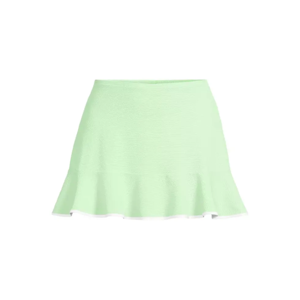 Women's Pique Ruffle Hem Mini Swim Skirt
