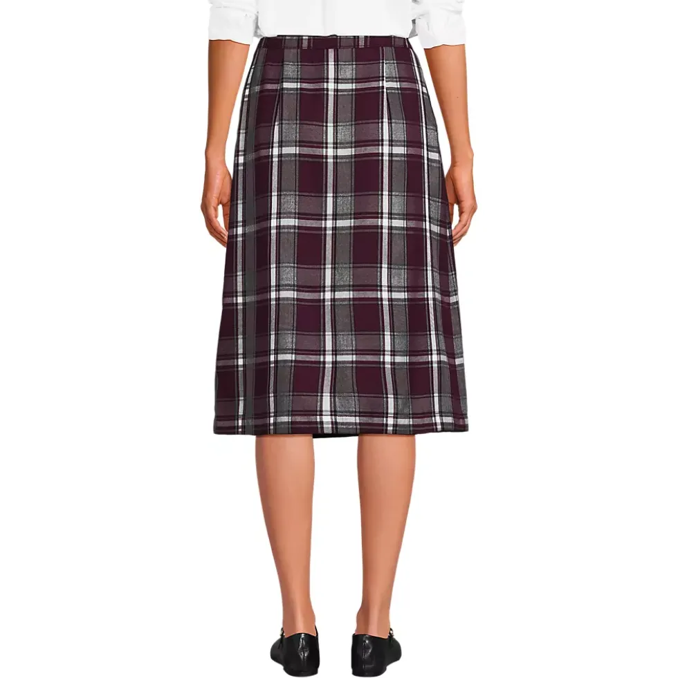 Women's Plaid A-line Skirt Below The Knee