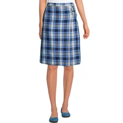 Women's Plaid A-line Skirt Below the Knee