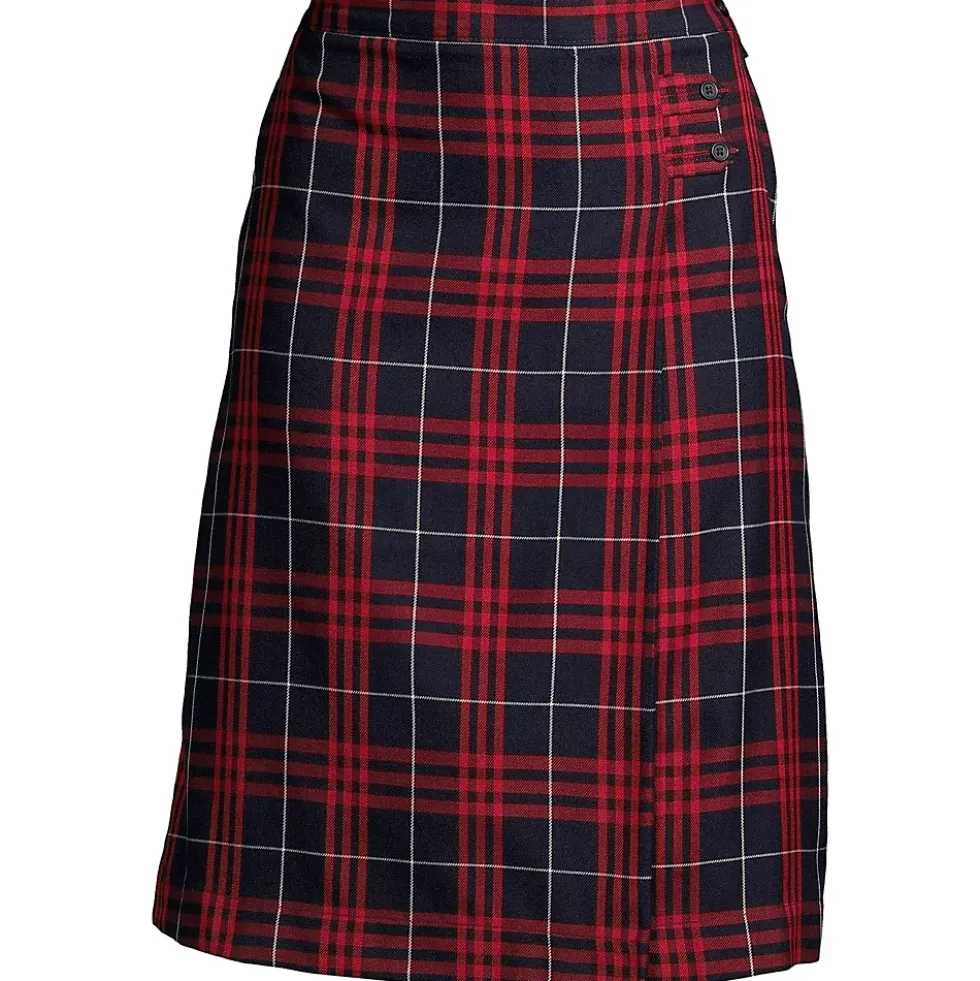 Women's Plaid A-line Skirt Below the Knee