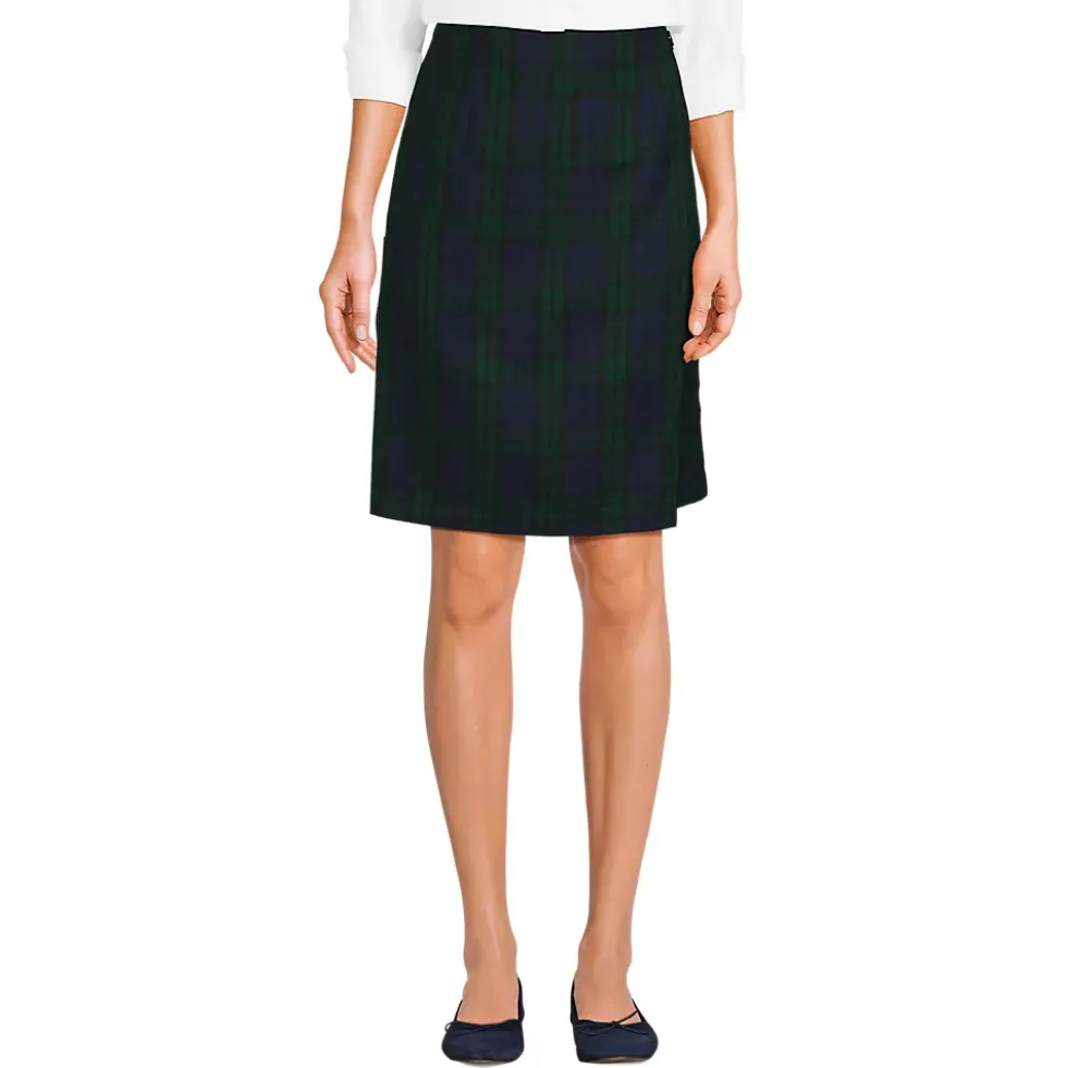 Women's Plaid A Line Tab Skort Top of Knee