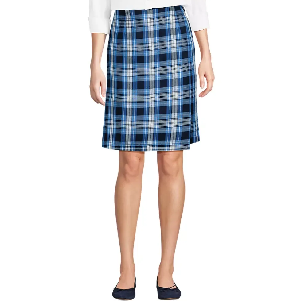 Women's Plaid A Line Tab Skort Top of Knee