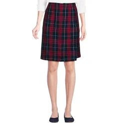 Women's Plaid A Line Tab Skort Top of Knee