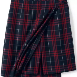 Women's Plaid A Line Tab Skort Top of Knee