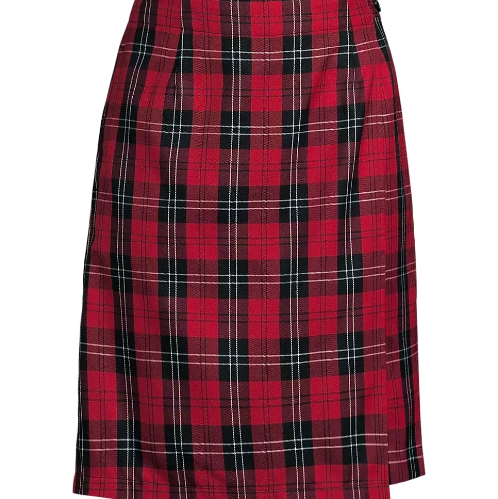 Women's Plaid A Line Tab Skort Top of Knee