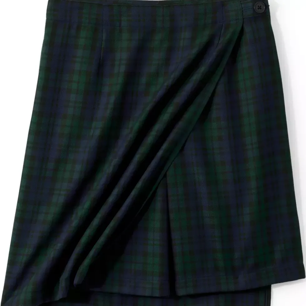 Women's Plaid A Line Tab Skort Top of Knee