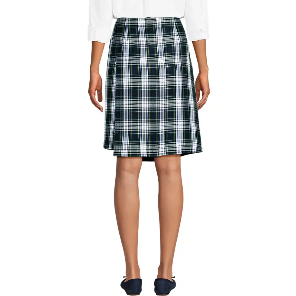 Women's Plaid A Line Tab Skort Top of Knee