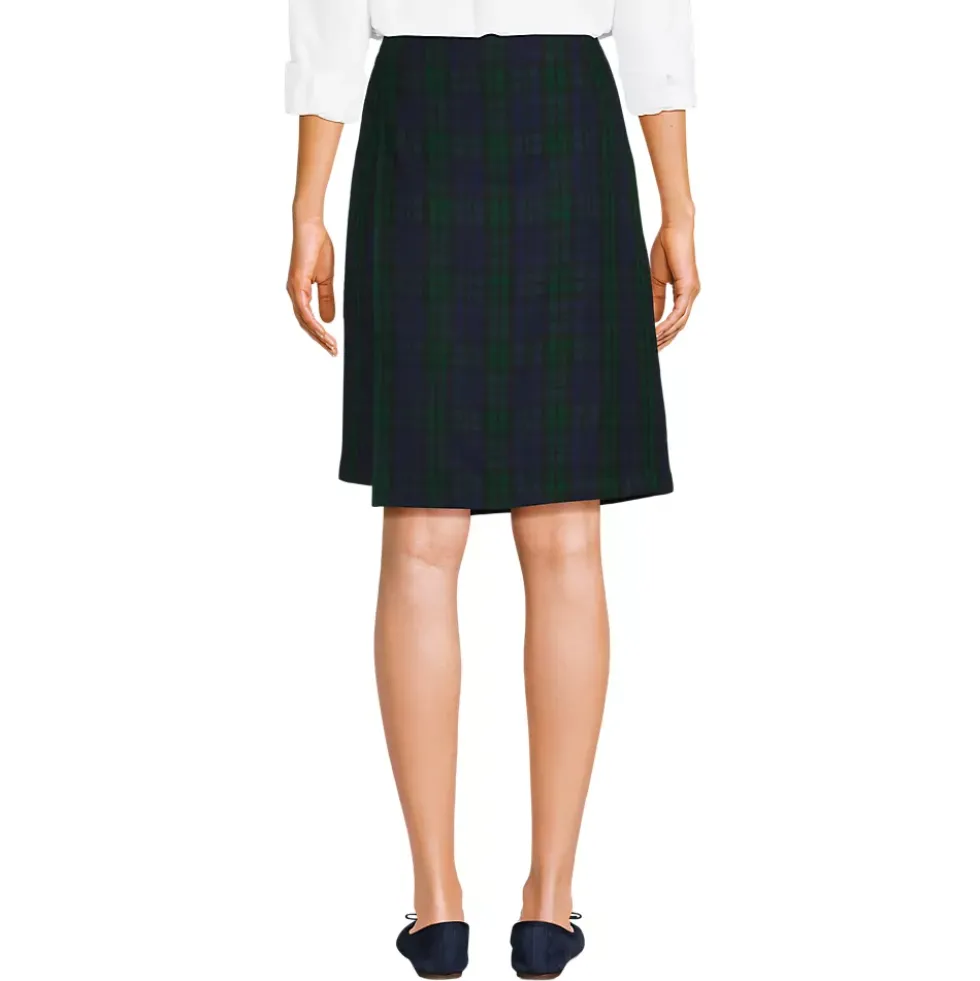 Women's Plaid A Line Tab Skort Top of Knee