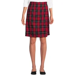 Women's Plaid A Line Tab Skort Top of Knee