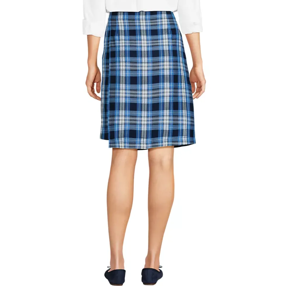 Women's Plaid A Line Tab Skort Top of Knee