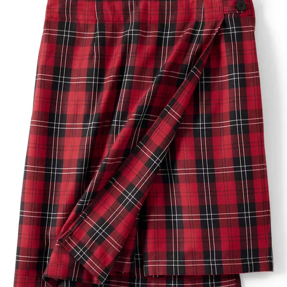 Women's Plaid A Line Tab Skort Top of Knee