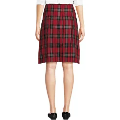Women's Plaid Box Pleat Skirt Top of the Knee