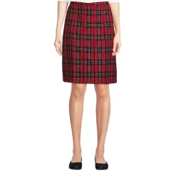 Women's Plaid Box Pleat Skirt Top of the Knee