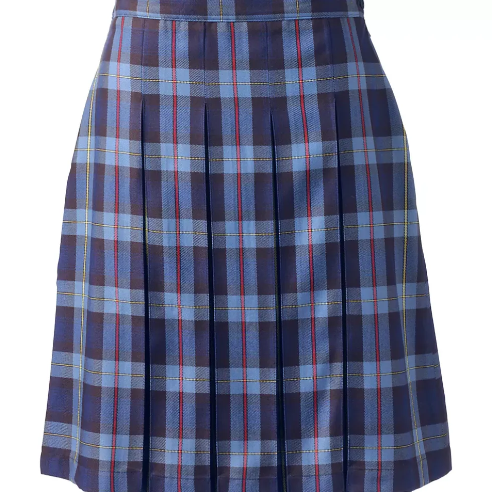 Women's Plaid Box Pleat Skirt Top of the Knee