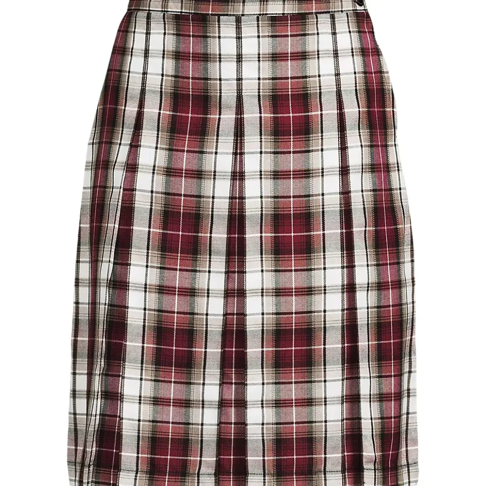 Women's Plaid Box Pleat Skirt Top of the Knee