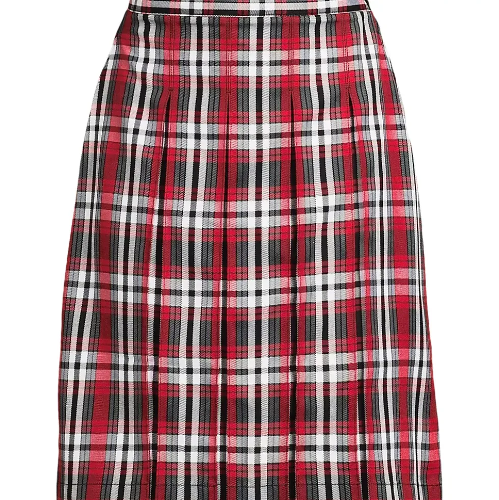 Women's Plaid Box Pleat Skirt Top of the Knee