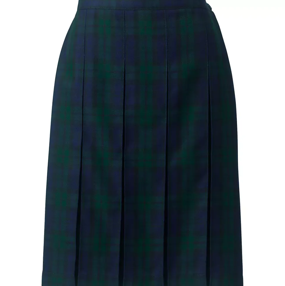 Women's Plaid Box Pleat Skirt Top of the Knee