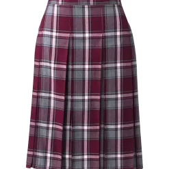 Women's Plaid Box Pleat Skirt Top of the Knee