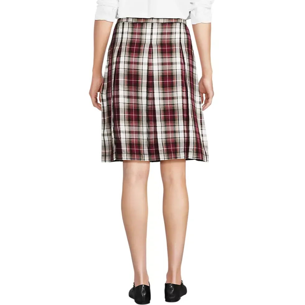 Women's Plaid Box Pleat Skirt Top of the Knee