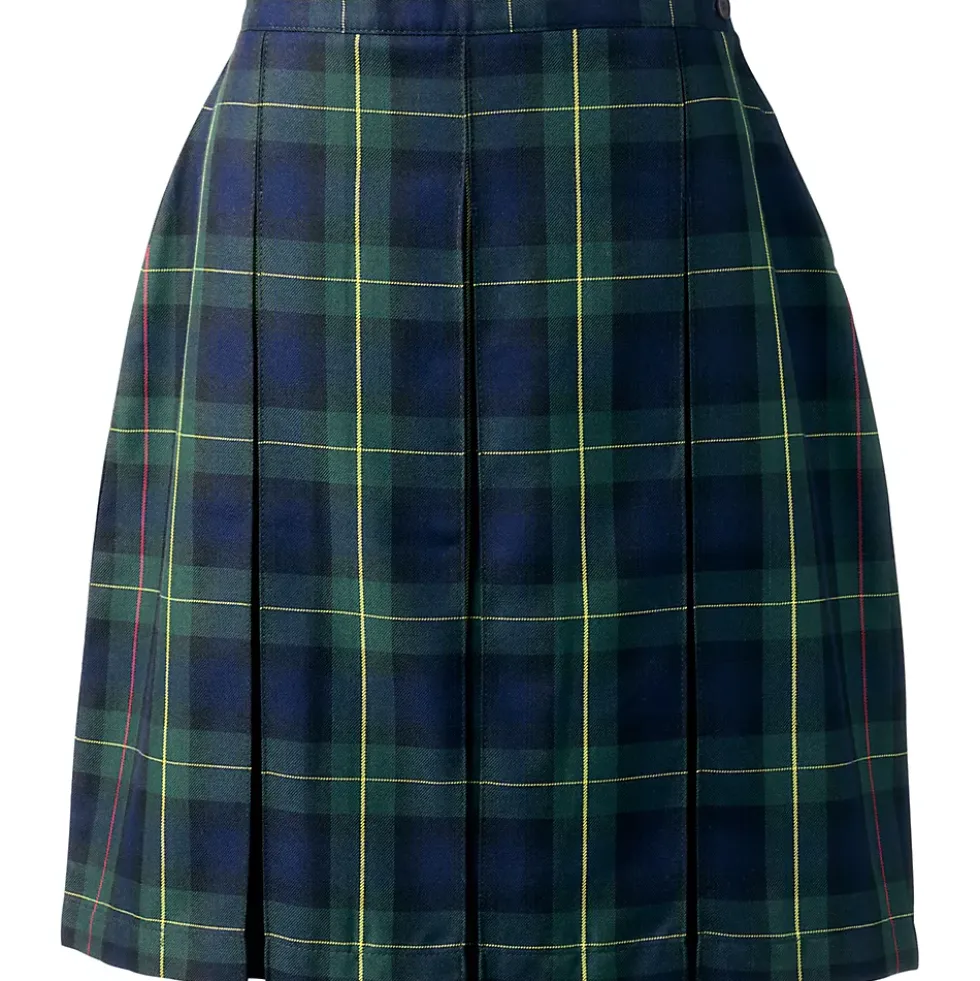 Women's Plaid Box Pleat Skirt Top of the Knee