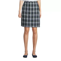 Women's Plaid Box Pleat Skirt Top of the Knee