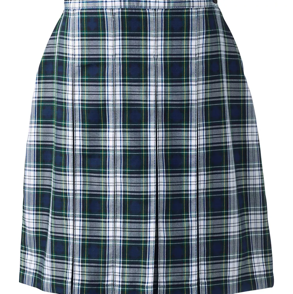 Women's Plaid Box Pleat Skirt Top of the Knee