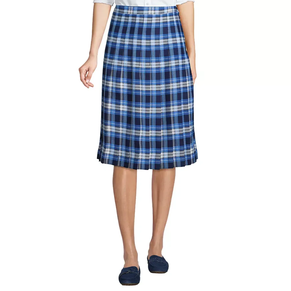 Women's Plaid Pleated Skirt Below the Knee
