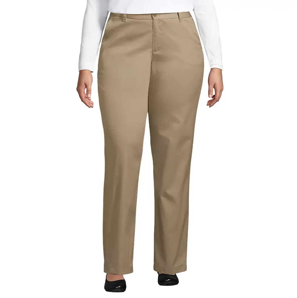 Women's Plain Front Blend Chino Pants