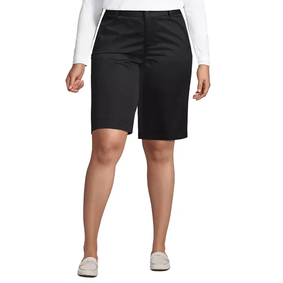 Women's Plain Front Blend Chino Shorts
