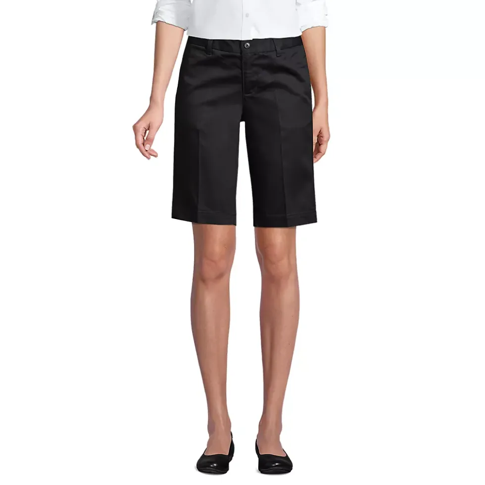 Women's Plain Front Blend Chino Shorts
