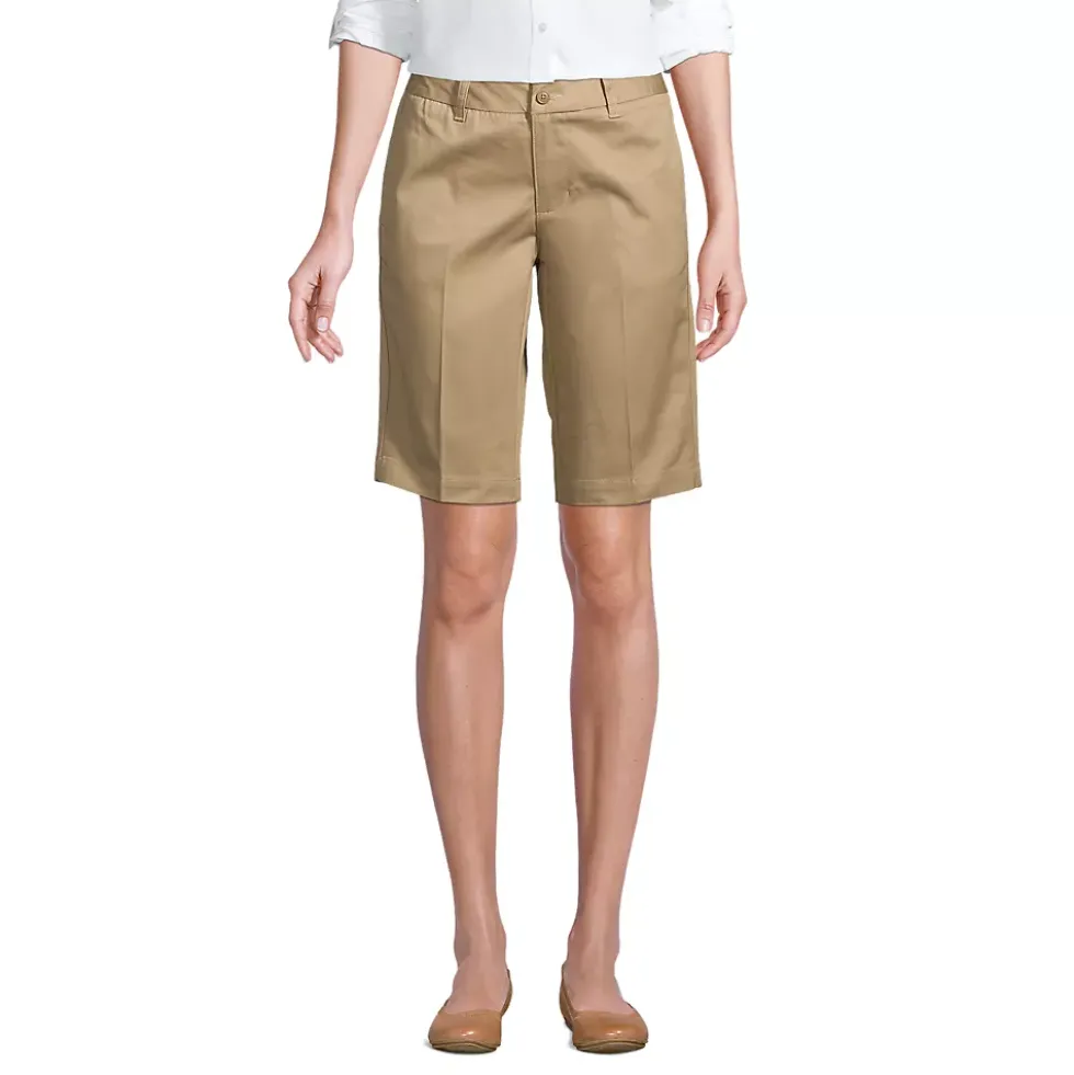 Women's Plain Front Blend Chino Shorts