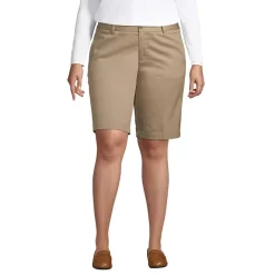 Women's Plain Front Blend Chino Shorts