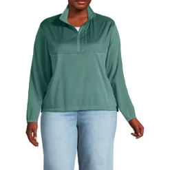 Women's Plus Size Anyweather Fleece Half Zip Pullover