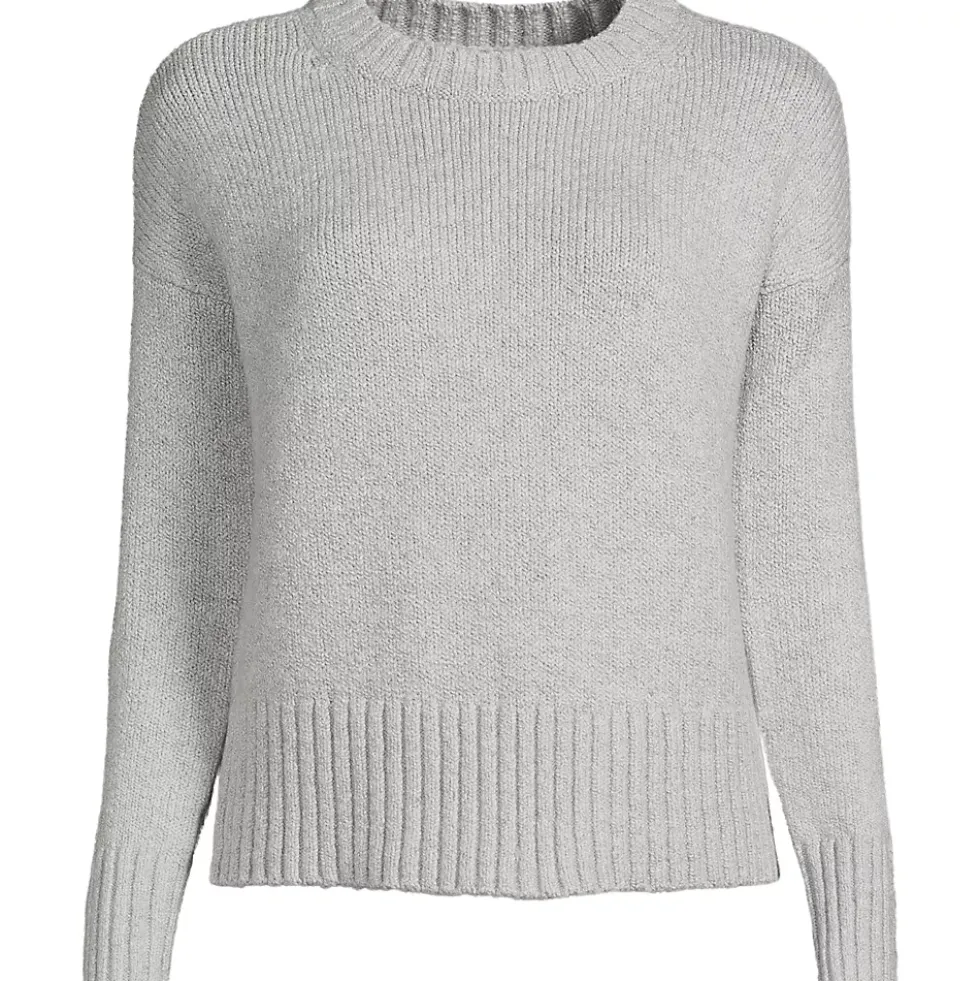 Women's Plus Size Boucle Easy Fit Crew Neck Sweater