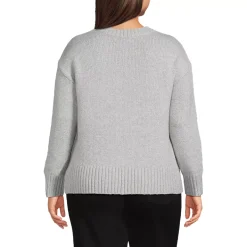 Women's Plus Size Boucle Easy Fit Crew Neck Sweater