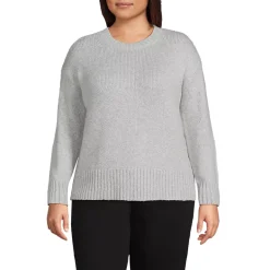 Women's Plus Size Boucle Easy Fit Crew Neck Sweater