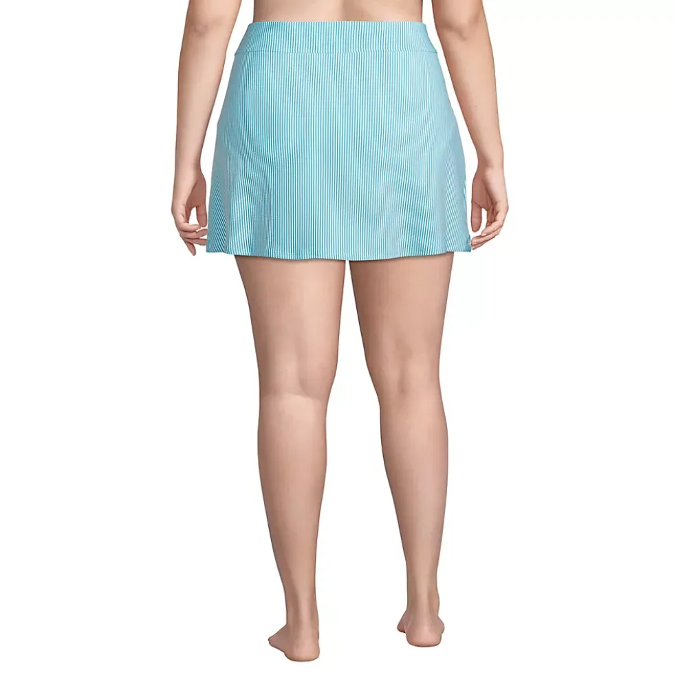 Women's Plus Size Chlorine Resistant Swim Skirt Swim Bottoms Seersucker