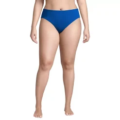 Women's Plus Size Chlorine Resistant Reversible Mid Waist Bikini Bottoms