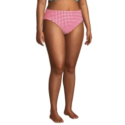 Women's Plus Size Chlorine Resistant Reversible Mid Waist Bikini Bottoms