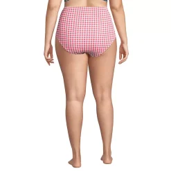 Women's Plus Size Chlorine Resistant Twist Front Retro High Waisted Bikini Bottoms