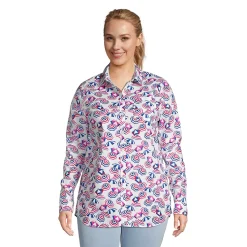 Women's Plus Size Cotton Boyfriend Fit Long Sleeve Tunic Top