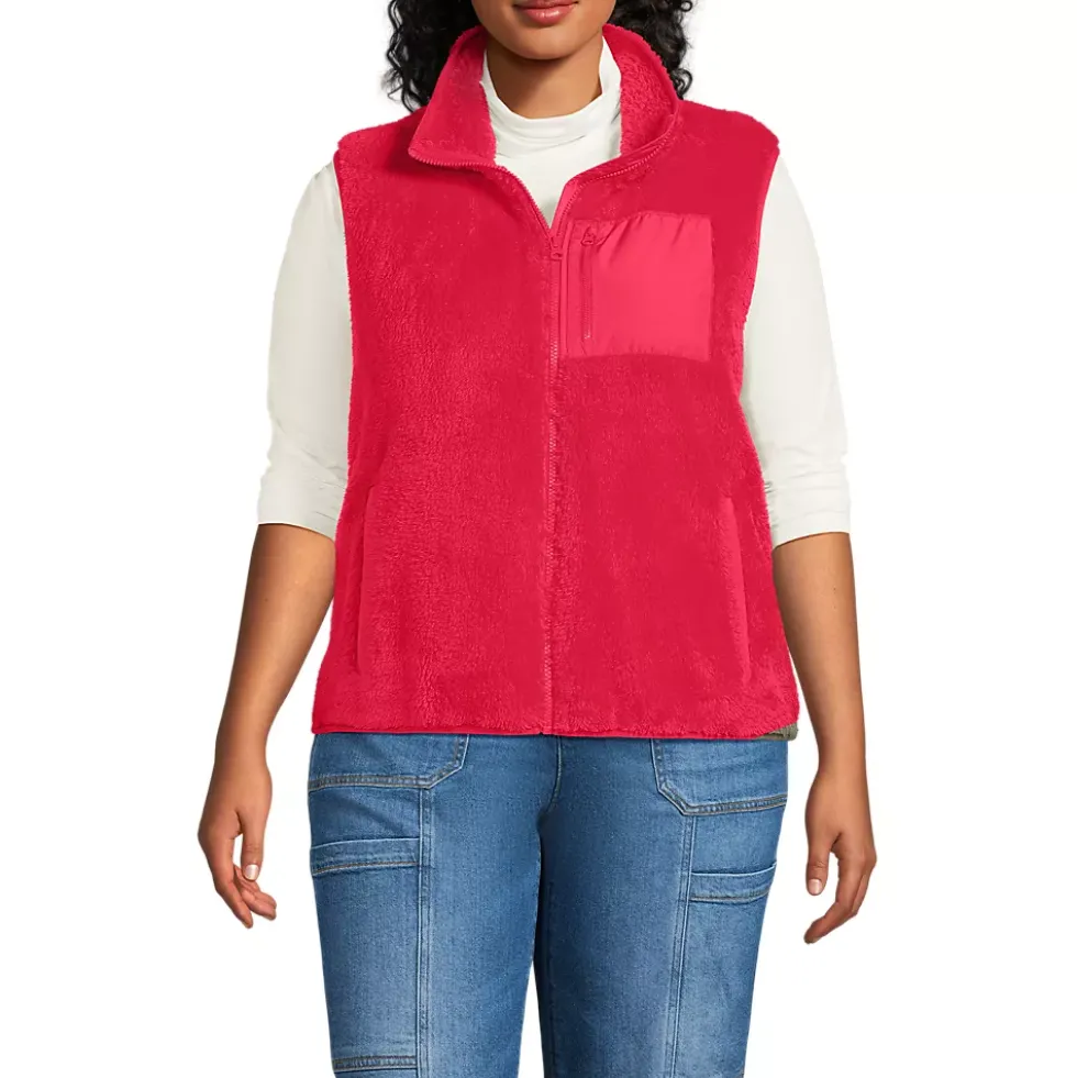 Women's Plus Size Cozy Sherpa Fleece Vest