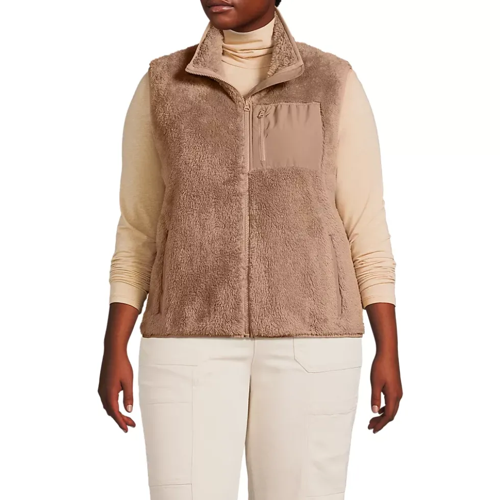 Women's Plus Size Cozy Sherpa Fleece Vest
