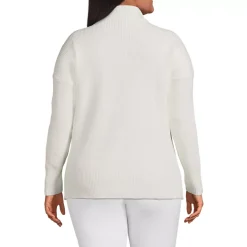 Women's Plus Size Drifter Cotton Quarter Zip Pullover Sweater