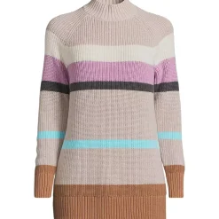 Women's Plus Size Drifter Shaker Easy Fit Mock Neck Tunic Sweater